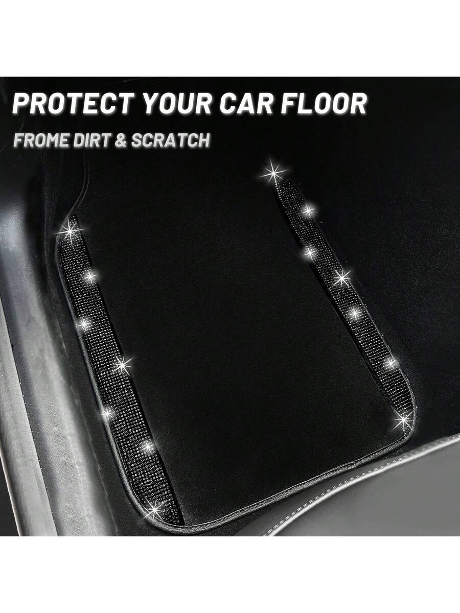Dirt Brush Interior - Bling Car Floor Mats Set With