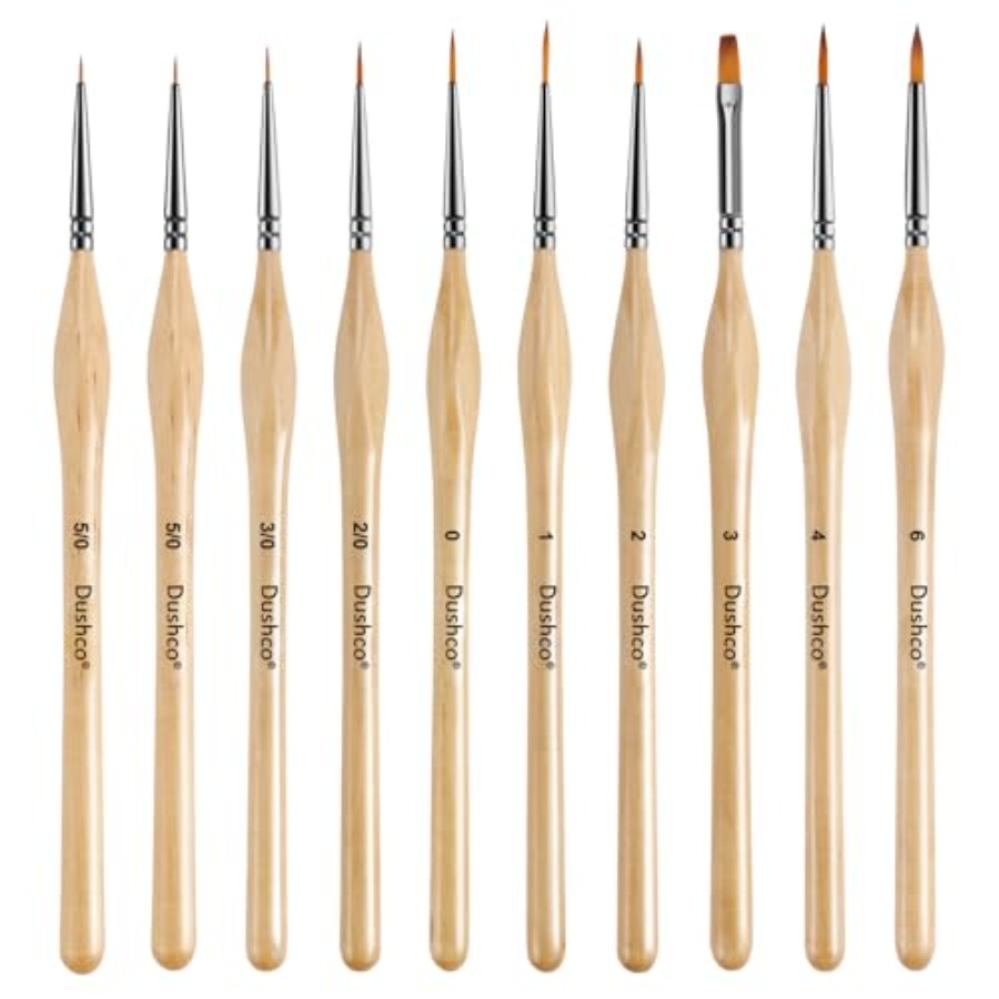 10 pcs Miniature Detail Paint  - Detailing Brush Set recension och pris