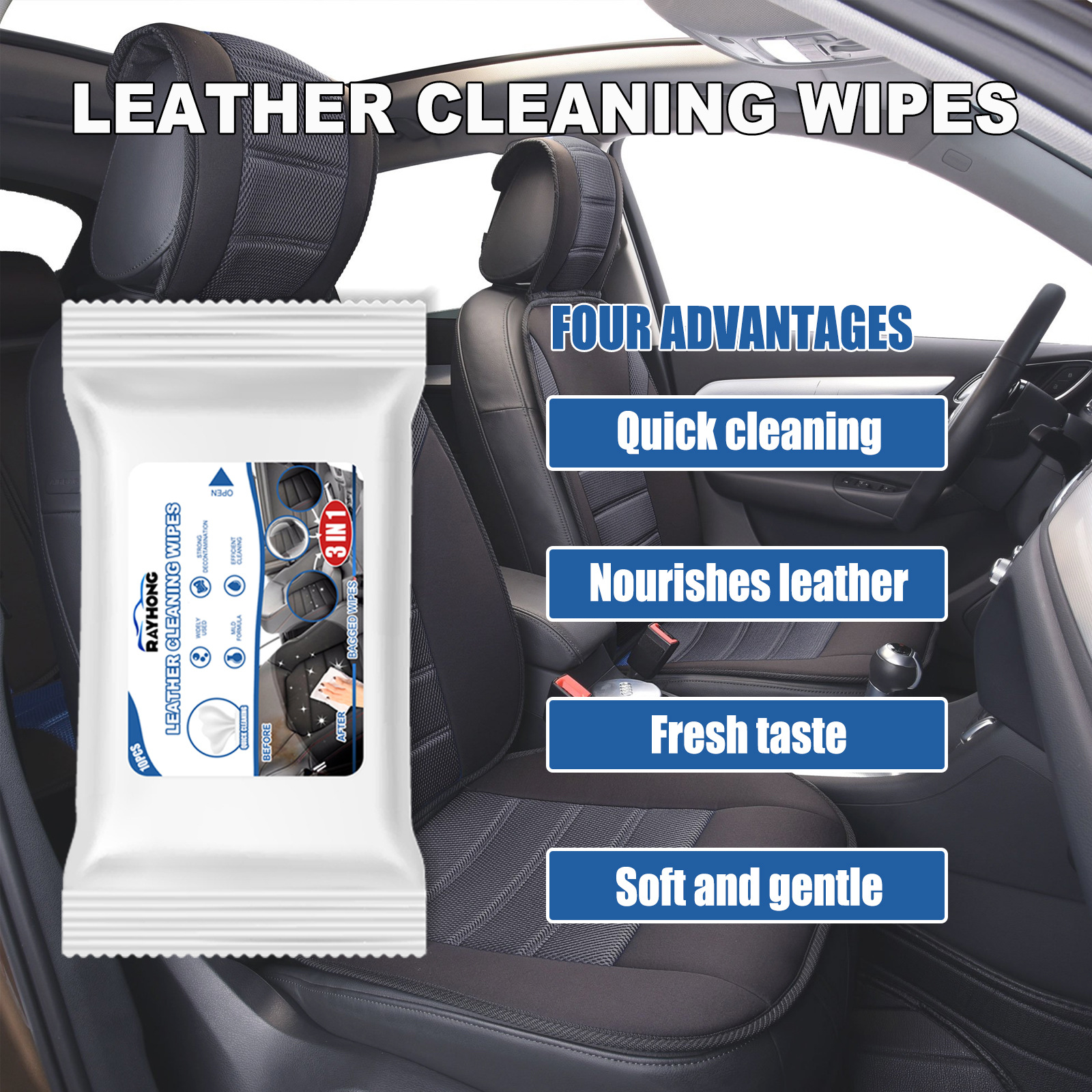 Car Leather Cleaning Wipes, Se - Dirt Brush Interior recension och pris