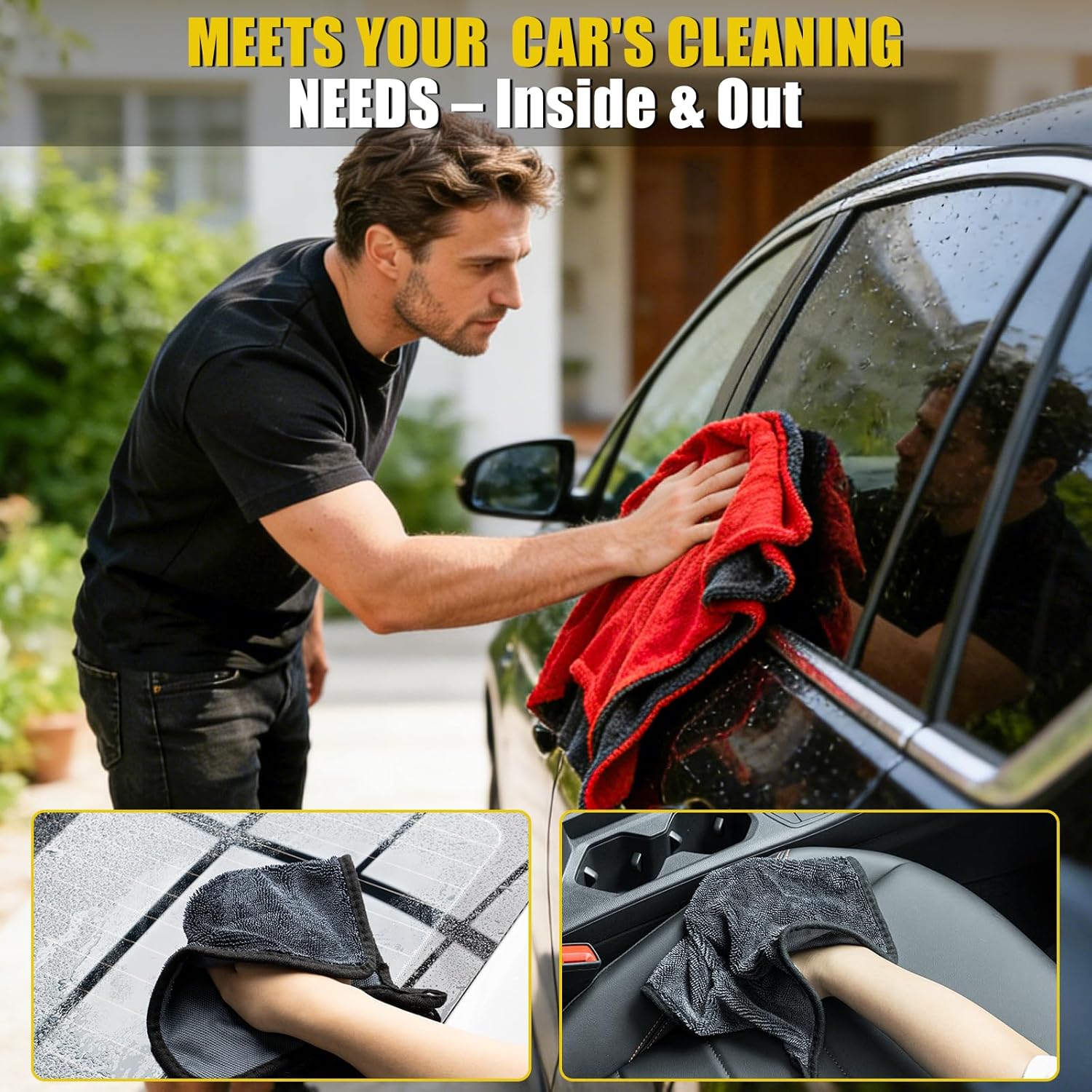 3-Pack Car Drying Towel Microf - Microfiber Towel Detailing recension och pris
