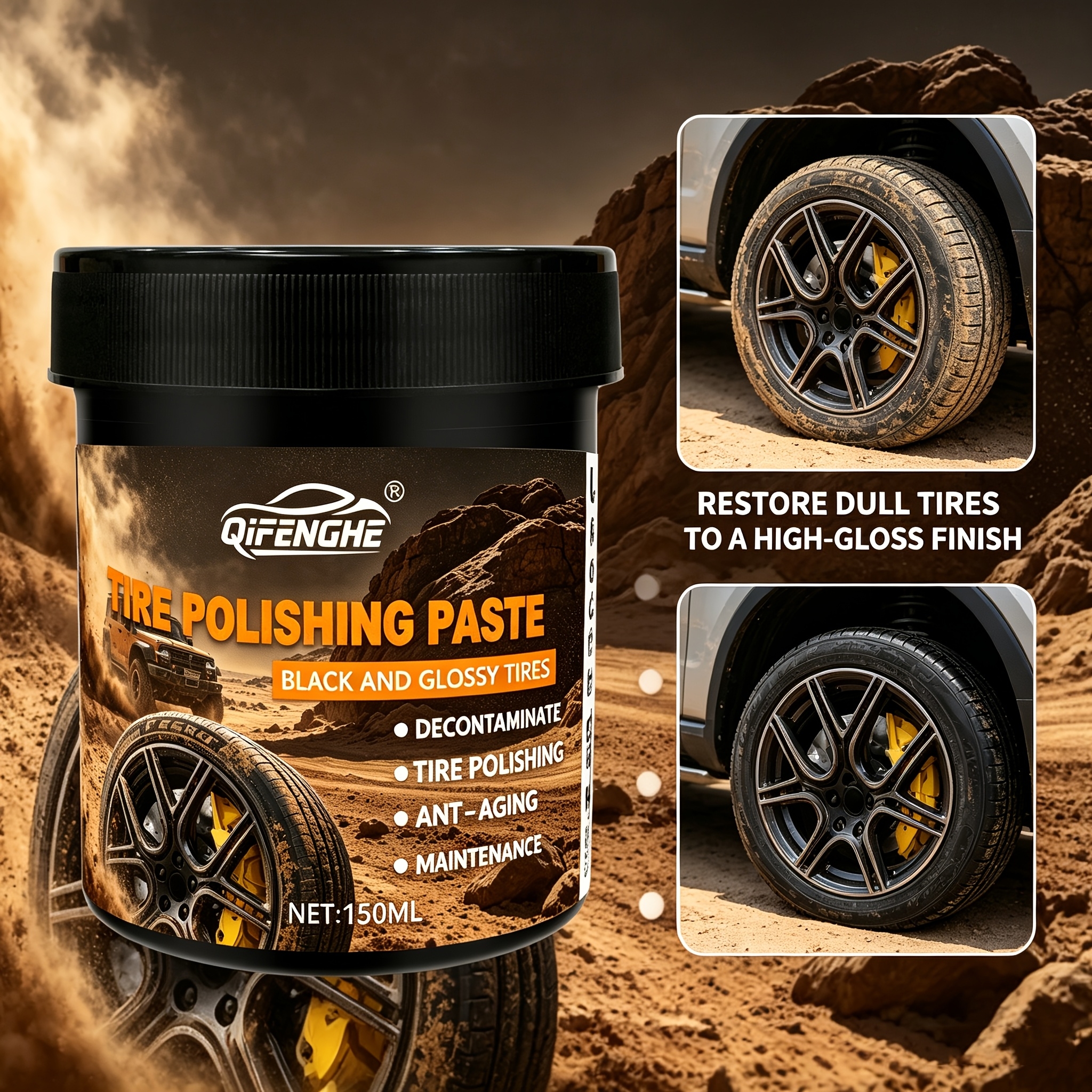 Car Tire Polish Paste Kit - Hi - Wax Applicator Pad recension och pris