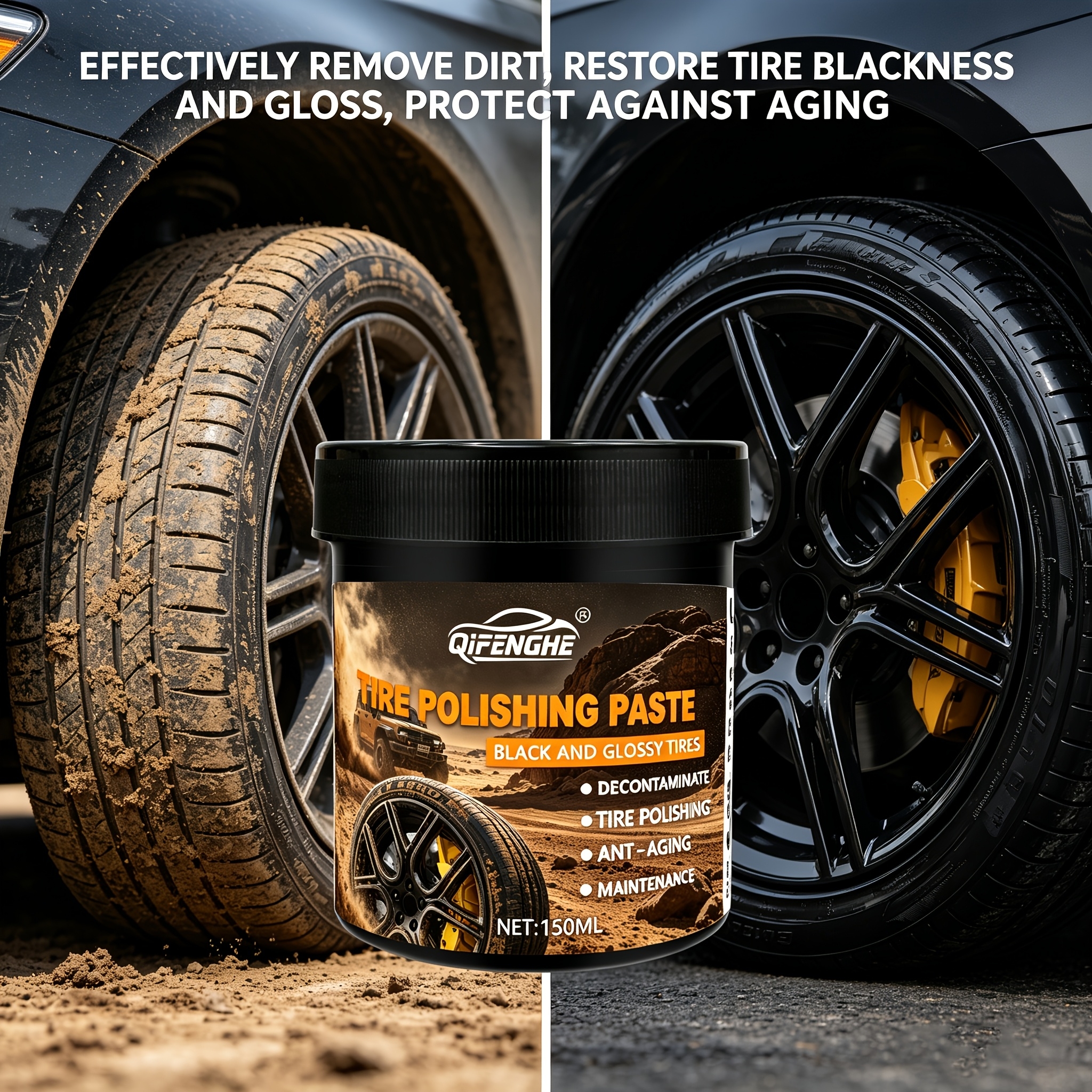 Car Tire Polish Paste Kit - Hi - Wax Applicator Pad recension och pris