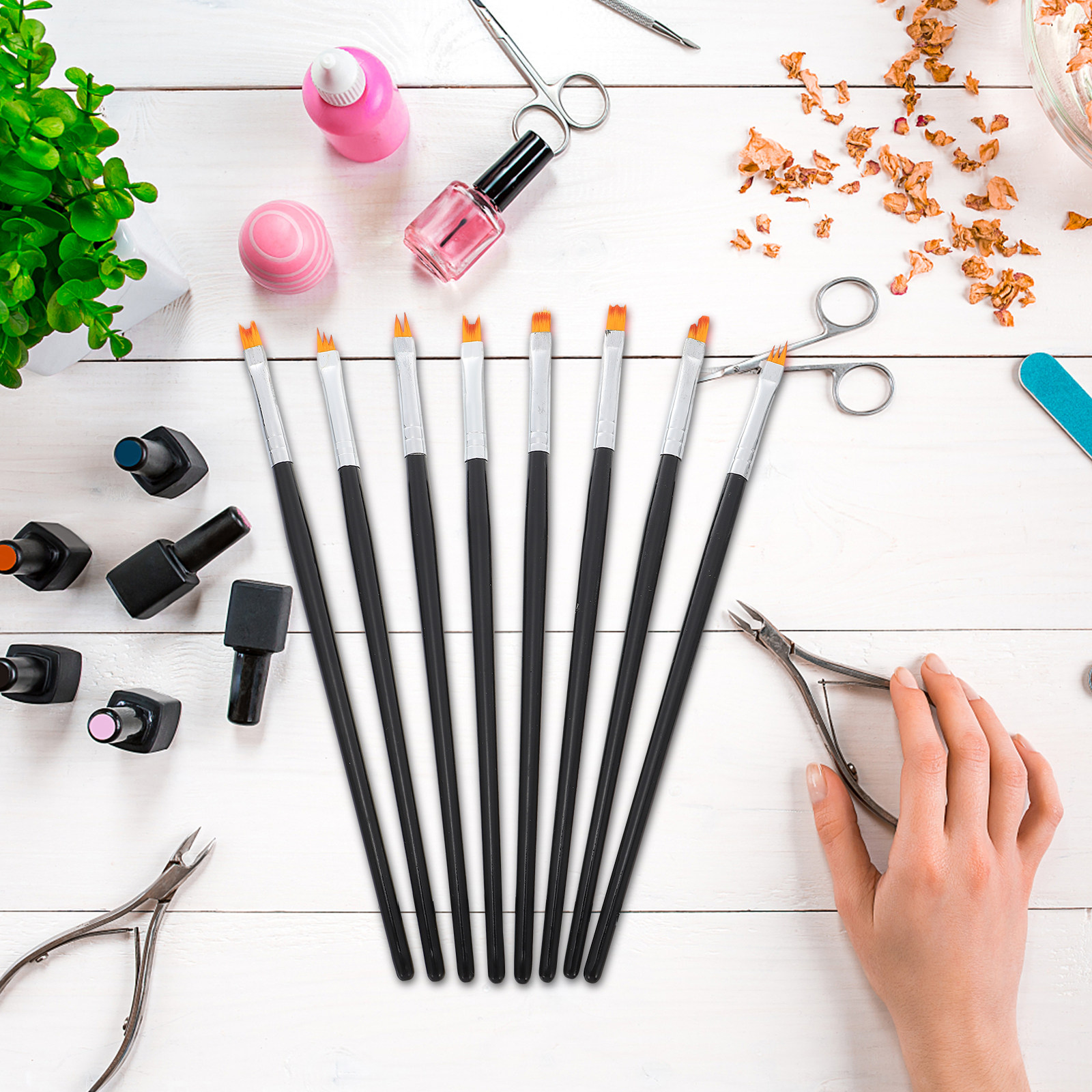 8Pcs Nail Painting Brushes Set - Detailing Brush Set recension och pris