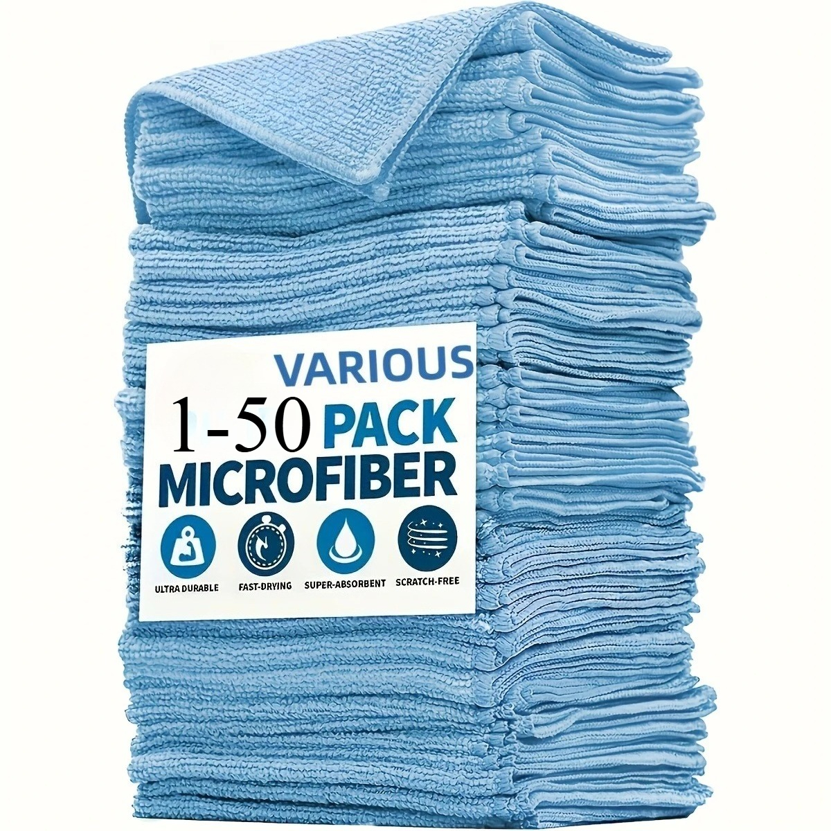 1-50pcs Light Blue Microfiber  - Microfiber Towel Detailing recension och pris