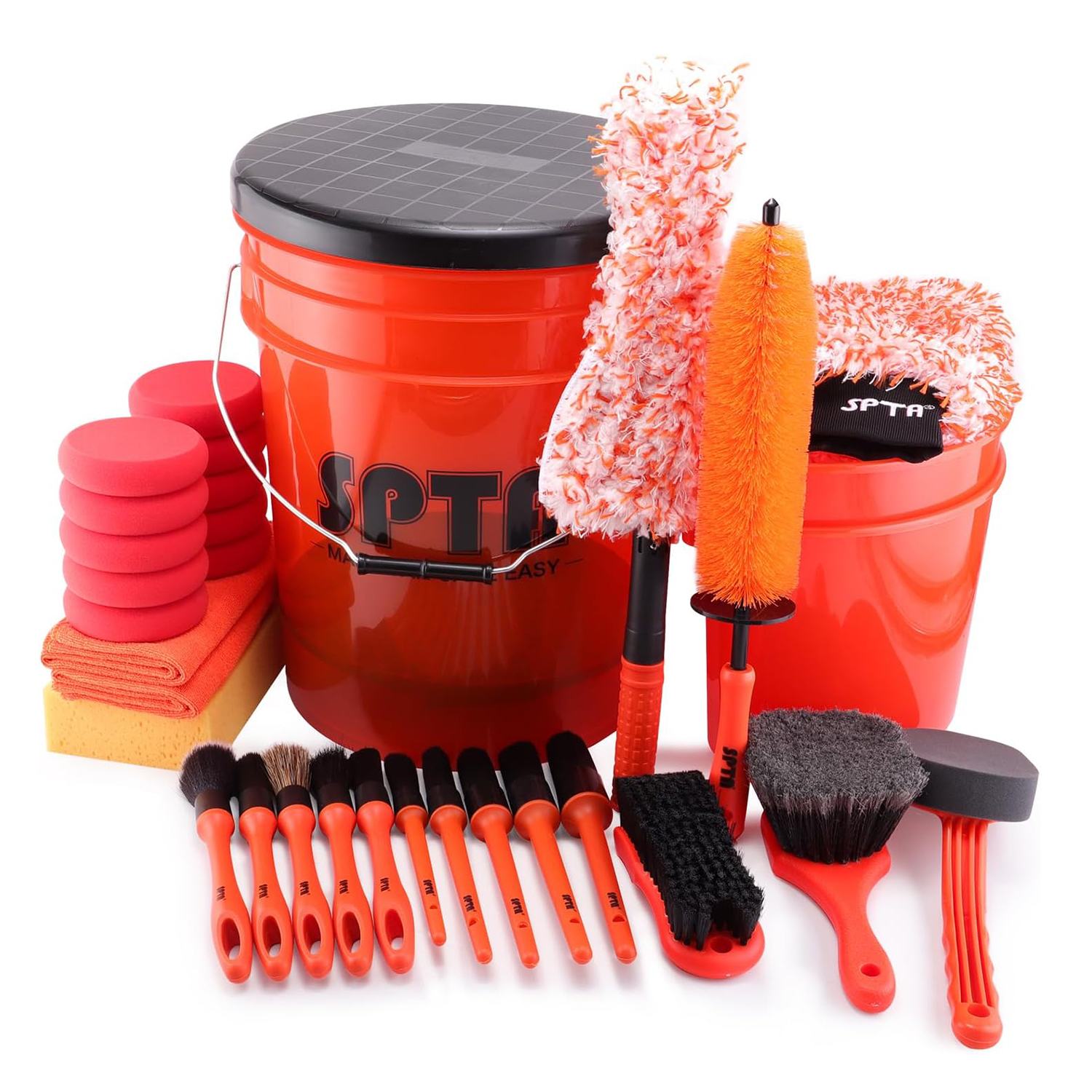 SPTA 33Pcs Car Wash 20L Bucket - Interior Detailing Kit recension och pris