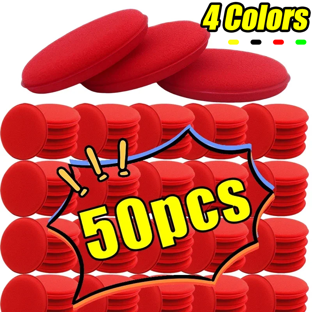 50pcs Round Car Ultra Soft Foa - Wax Applicator Pad recension och pris