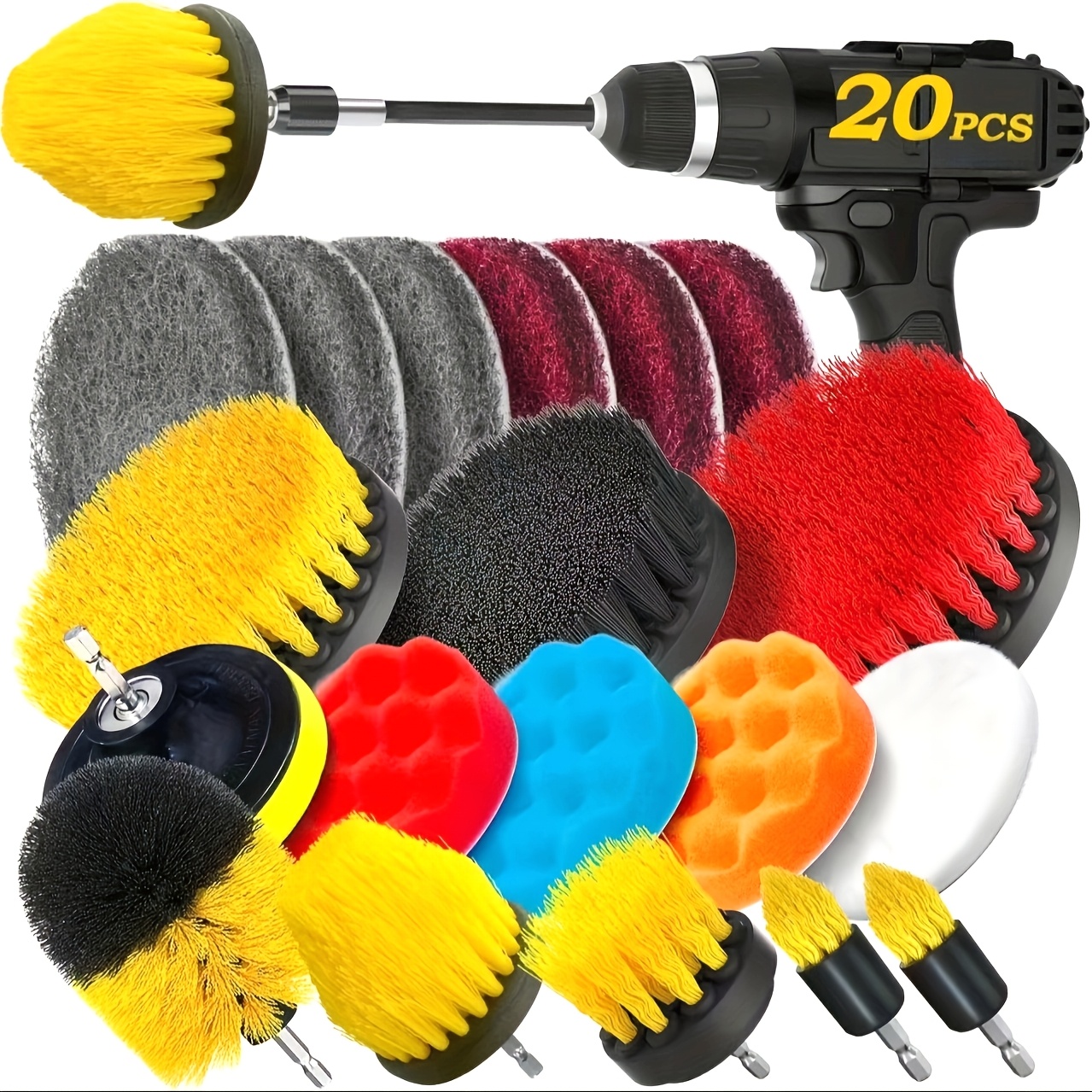 20Pack Drill Brush Attachments - Car Cleaning Brush recension och pris