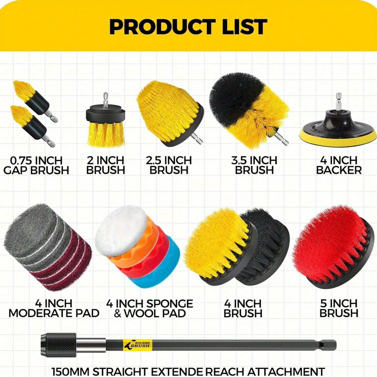 20Pack Drill Brush Attachments - Car Cleaning Brush recension och pris