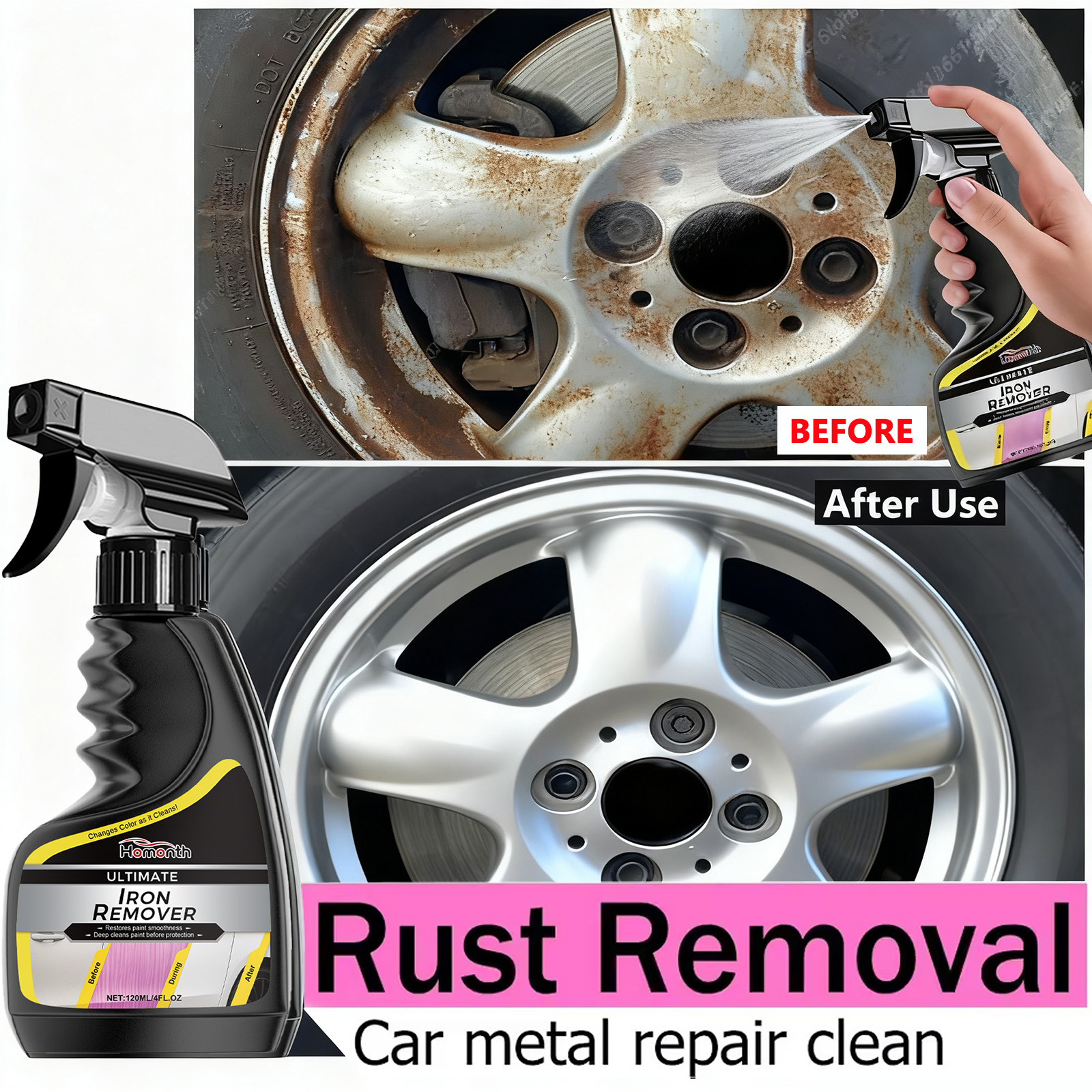 Car Wheel Cleaner Rust Remover - Wheel Cleaner Alloy recension och pris